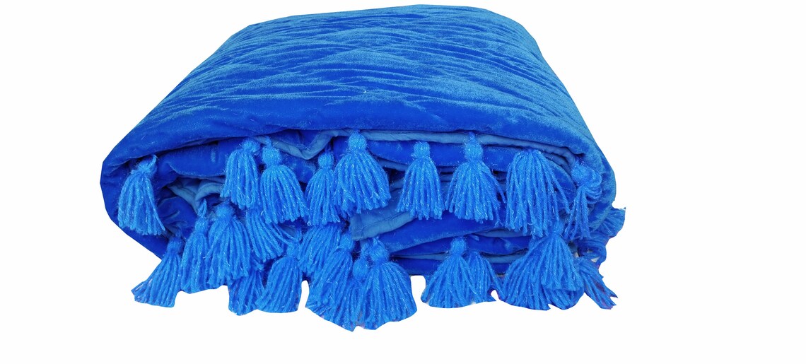 Royal Blue Velvet Quilt Velvet Quilt King Lap Size Quilt Etsy