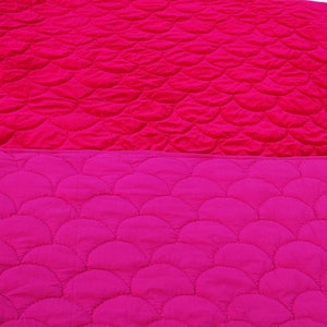 Fuchsia Velvet Pompom Quilt Comforter Blanket Bedspread King size throw Bedding Gifts Luxury Quilt Halloween Gift Christmas Gift