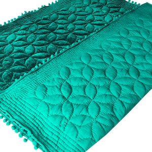 Dorm Quilt, Teal Luxury Quilt Queen Luxury Comforter Teal Quilt Dark Green King Quilt, Twin quilt, Velvet Quilt Christmas Gift Holiday Gift