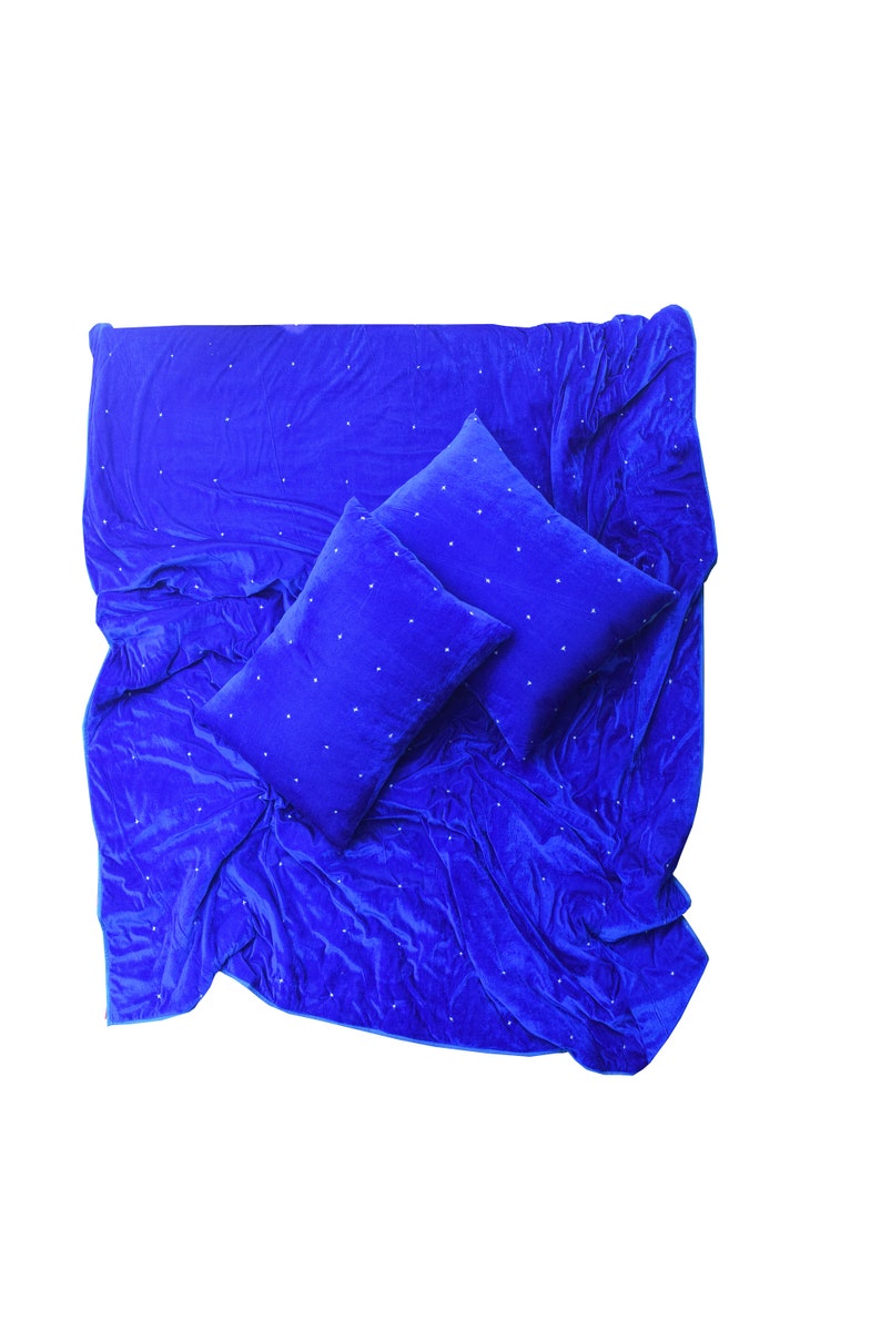Royal Blue Velvet Quilt Velvet Comforter King Quilt Queen Etsy