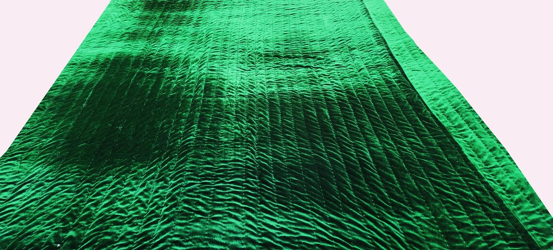 Emerald Green Velvet Quilt Emerald Green Throw Blanket Emerald Etsy