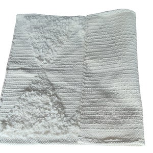Handgewebt Weißer Teppich, Badematte, Duschteppich, Türmatte, skandinavischer Teppich, geometrischer Teppich, portugiesischer Teppich, Weißer Baumwollteppich