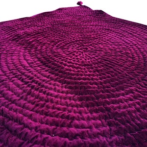 Wine Purple Velvet Quilt King, Velvet Quilted Throw, Velvet Quilt Bed, Bedding Set King Size, Bedding Set Double, Christmas Gift.