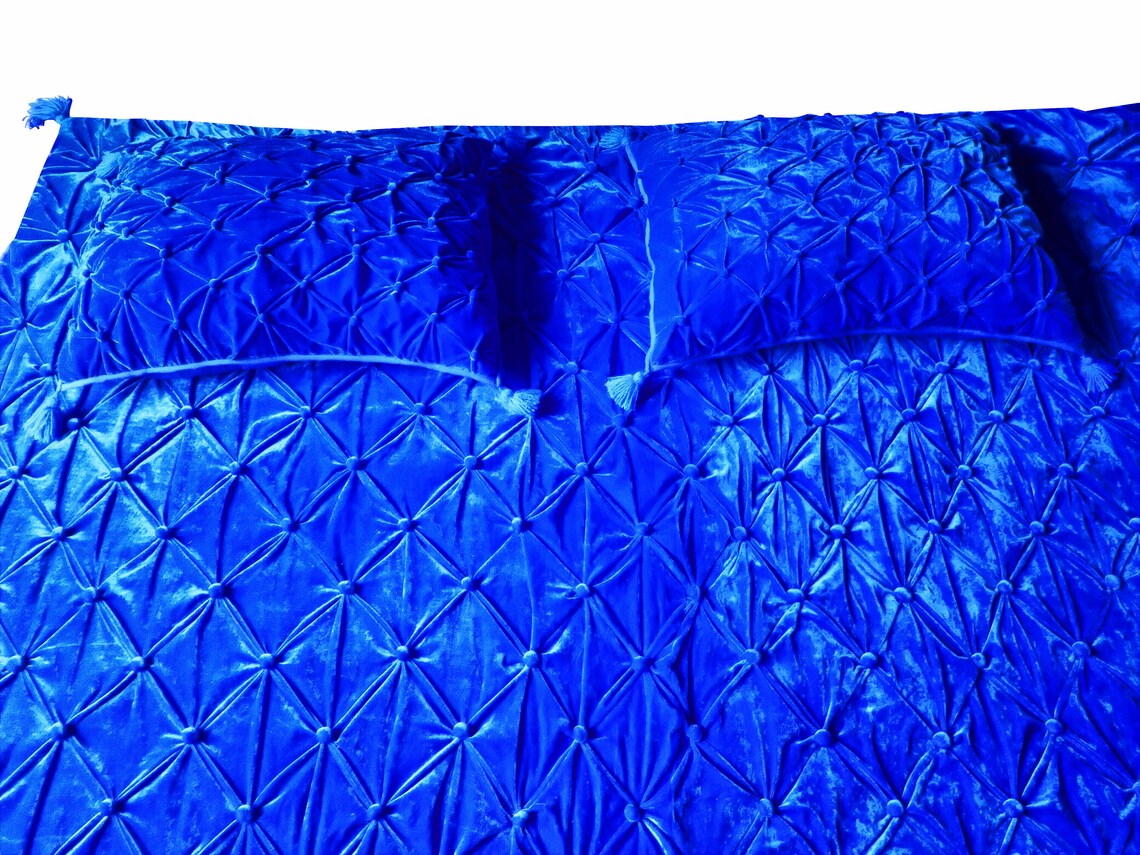 Royal Blue Velvet Quilt Velvet Quilt King Lap Size Quilt Etsy