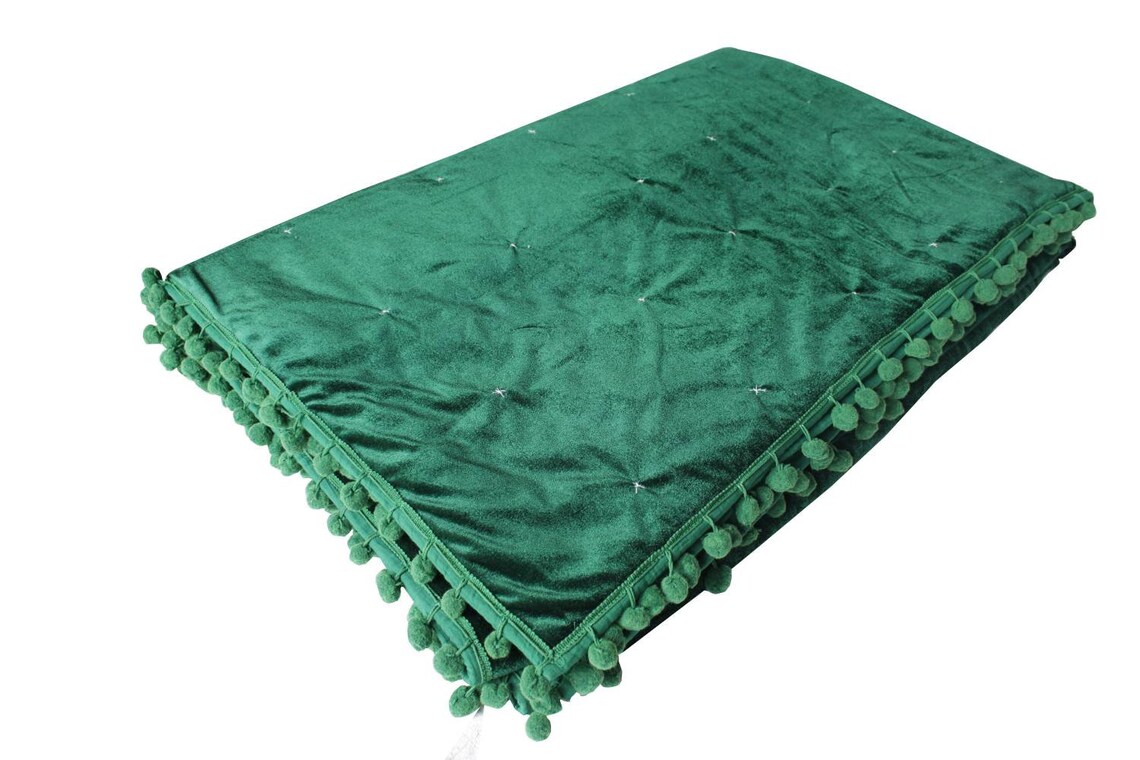 Emerald Green Quilt Star Quilting Green Velvet Quilt Velvet Etsy