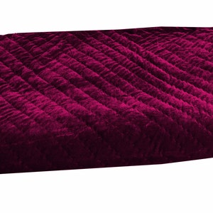 Wine Purple Velvet Quilt  Velvet Quilt King  Lap Size Quilt, Blanket Pick Stitch Quilt, Pom Pom Throw Blanket, Wine Purple quilt