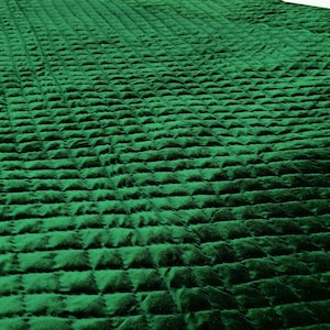Emerald green Velvet Quilt green velvet Quilt,Velvet Quilt King, Lap Size Quilt, Blanket, Pick Stitch Quilt, Pom Pom Throw Blanket