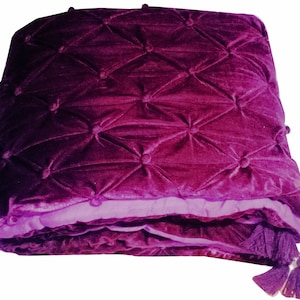Wine purple Velvet Quilt Comforter Blanket Bedspread King size throw Bedding Gifts Euro shams Christmasday Gifts Wedding Gifts Personalized