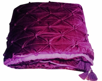 Wine purple Velvet Quilt Comforter Blanket Bedspread King size throw Bedding Gifts Euro shams Christmasday Gifts Wedding Gifts Personalized