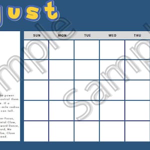 Printable Pokemon Calendar | Printable Kids Calendar | Pikachu | PDF ...