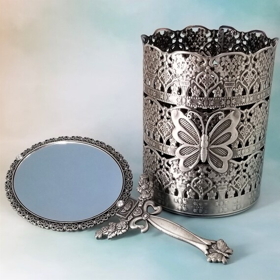 Decorative Metal Makeup Brush Holder and Handheld Portable Etsy