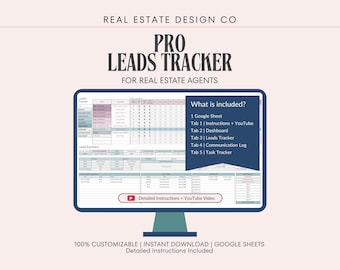 Outil de suivi des prospects pour agents immobiliers : Google Sheets, tableau de bord, suivi des tâches, journal des communications, suivi.