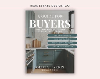 Real Estate Buyer's Guide Canva Template: Agent Marketing Packet, Househunting (Editable, Digital Download)