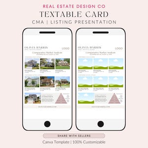 Real Estate CMA Text Message Template, Win Listings, Seller Comparative Market Analysis, Agent Marketing, Canva Template, Selling Homes