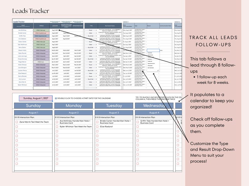Real Estate CRM All-In-One | Google Sheets, Client List, Leads Tracker, Follow-up System, Buyer & Seller Onboarding, Transactions image 7