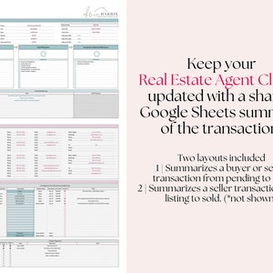 Real Estate Transaction Coordinator Client Dashboard | Sharable Google Sheets Template for Agent & TC Communication image 2