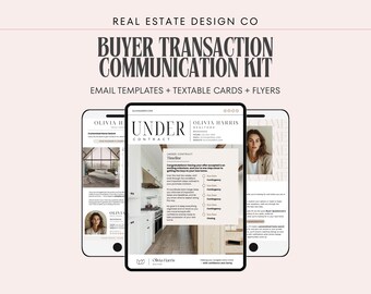 Real Estate Buyer Communication Kit for Agents | Email Templates, Textable Cards, Buyer Updates