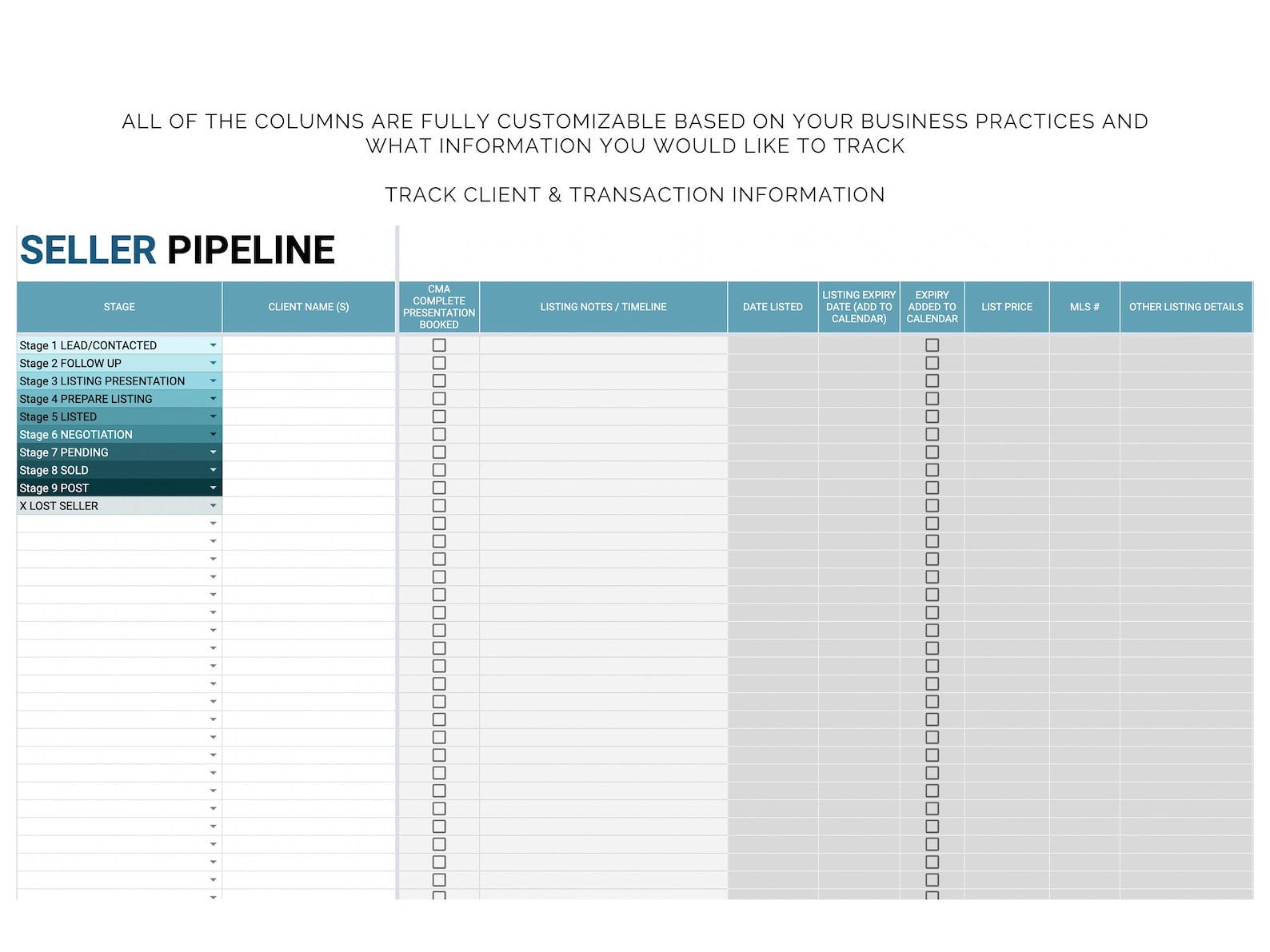 Real Estate Pipeline Template Real Estate Pipeline Template