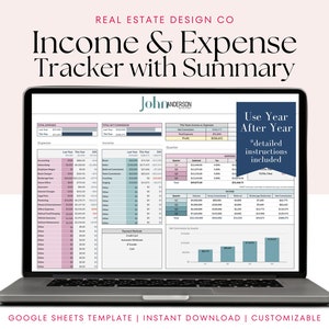 Income & Expense Bookkeeping Tool for Real Estate Agents Financial Tracker Organize Your Business Google Sheets Spreadsheet Sales Tracker