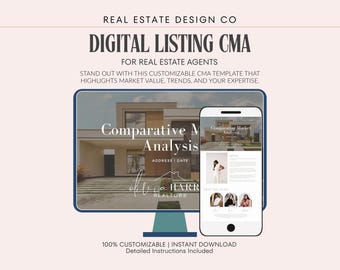 Real Estate Agent CMA Comparative Market Analysis Website Canva Template, Listing Presentation, Professional Marketing