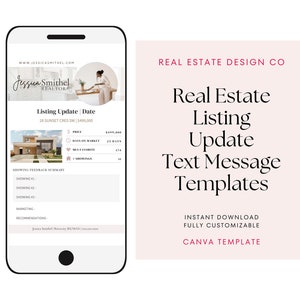 Seller Listing Update Text Message Canva Template Realtor Marketing Real Estate Textable Message Market Update Client Management Tools