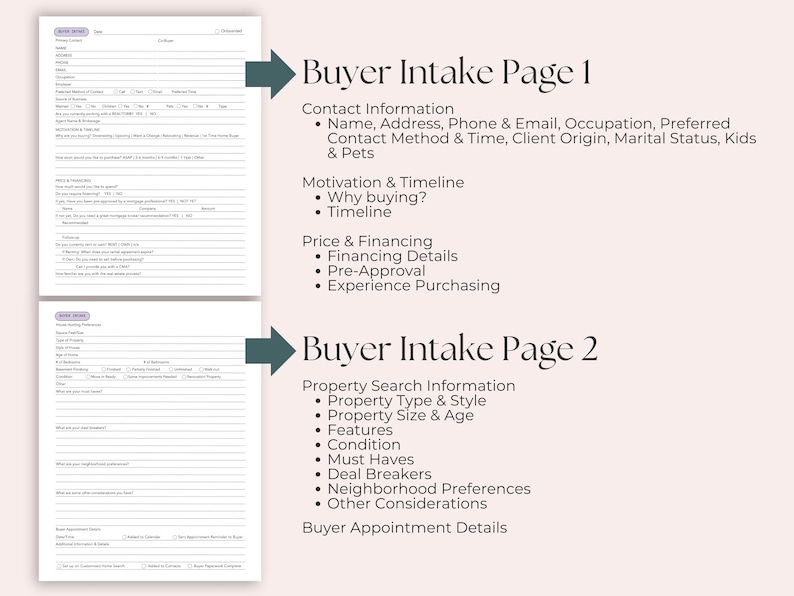 Buyer and Seller Intake Questionnaire, Real Estate Google Form Plus Canva Template, Agent Marketing Client Onboarding image 8