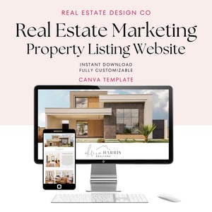 Real Estate Listing Website, Seller Listing Marketing, Canva Website, Canva Template, Realtor Marketing, Clickable Links, Real Estate Agent