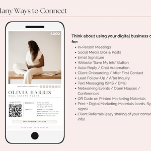 Mall för digitala visitkort för fastigheter i Canva med QR-kod och klickbara länkar bild 7