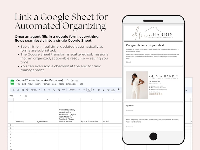 Transaction Coordinator Google Forms Templates, Lead Capture, Inquiry, Real Estate Agent Onboarding, Transaction Intake image 7