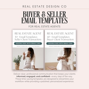 Real Estate Agent Buyer and Seller Email Templates, Gmail, Google Docs, Client Communication