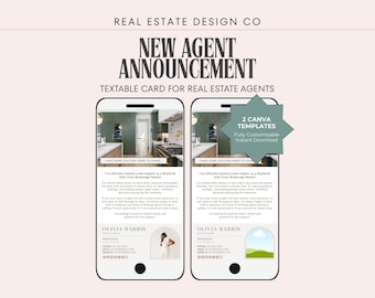 Real Estate New Agent Announcement Text Message Template | Canva (Digital Download)