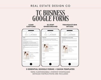 Transactiecoördinator Google Formulieren-sjablonen, leadregistratie, aanvraag, introductie makelaar, transactie-intake