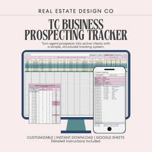 Real Estate TC Business Prospecting Tracker | Transaction Coordinator Client Acquisition Google Sheets Template
