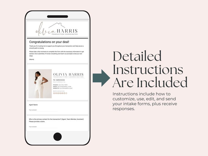 Transaction Coordinator Google Forms Templates, Lead Capture, Inquiry, Real Estate Agent Onboarding, Transaction Intake image 5