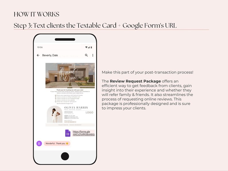 Demande d'avis immobilier : Modèles de formulaires Google et Canva (téléchargement numérique), marketing pour agents immobiliers, témoignages clients image 5