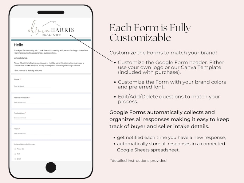 Buyer and Seller Intake Questionnaire, Real Estate Google Form Plus Canva Template, Agent Marketing Client Onboarding image 5
