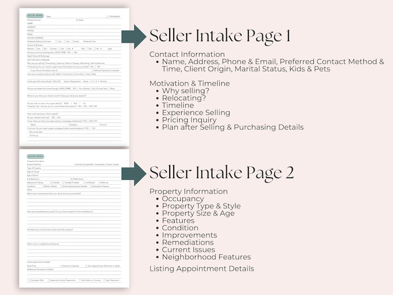 Buyer and Seller Intake Questionnaire, Real Estate Google Form Plus Canva Template, Agent Marketing Client Onboarding image 7
