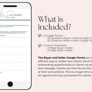Buyer and Seller Intake Questionnaire, Real Estate Google Form Plus Canva Template, Agent Marketing Client Onboarding image 2