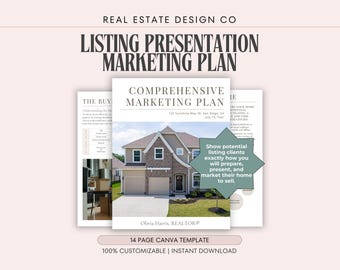 Präsentation und Marketingplan: 16-seitige Canva-Vorlage (digitaler Download)
