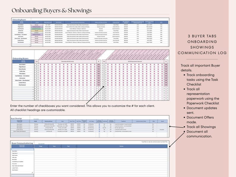 Real Estate CRM All-In-One | Google Sheets, Client List, Leads Tracker, Follow-up System, Buyer & Seller Onboarding, Transactions image 12