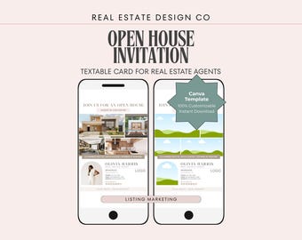 Open House Invitation Text Message Template: Real Estate Marketing (Canva Editable Digital Download