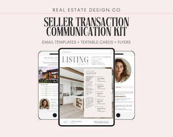 Real Estate Seller Transaction Communication Kit | Canva Templates for Emails, Texts & Seller Resources
