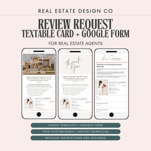 Real Estate Review Request: Google Form & Canva Templates (Digital Download), Agent Marketing, Client Testimonial