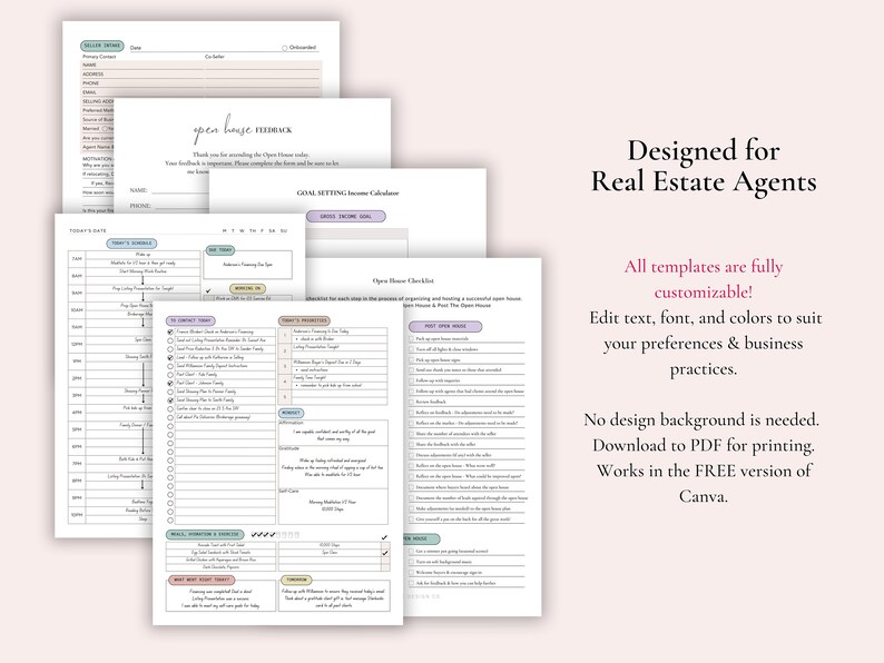 Ultimate Real Estate Business Planner Bundle, Canva Template, Goal ...