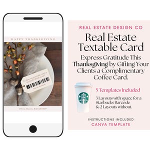 Sms-kaart voor onroerend goed Thanksgiving Sms-berichtsjabloon voor makelaar in onroerend goed Sms-kaart voor makelaar marketing herfst Canva-sjabloon