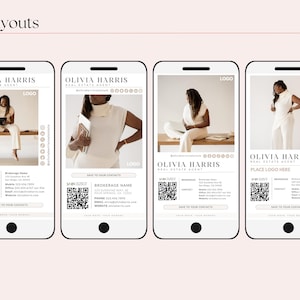 Mall för digitala visitkort för fastigheter i Canva med QR-kod och klickbara länkar bild 3