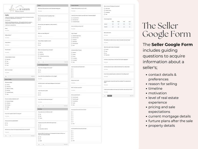 Buyer and Seller Intake Questionnaire, Real Estate Google Form Plus Canva Template, Agent Marketing Client Onboarding image 3