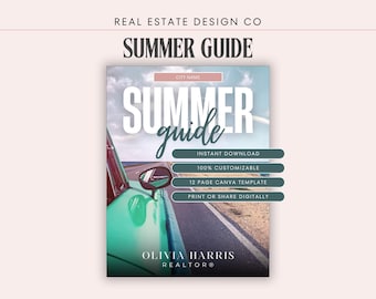 Real Estate Summer Guide Canva Template | Agent Marketing, Lead Magnet, Client Gift, Printable, Digital