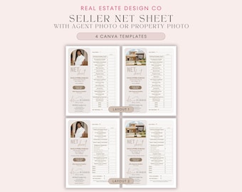 Seller&#39;s Net Proceeds Sheet, Real Estate Listing Net Sheet, Home Seller Net, NAR Settlement, Seller&#39;s Net, Real Estate Canva Template