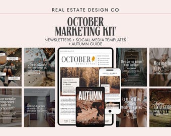 October Real Estate Marketing Kit | Canva Templates | Instagram Content, Newsletter & Autumn Lead Magnet